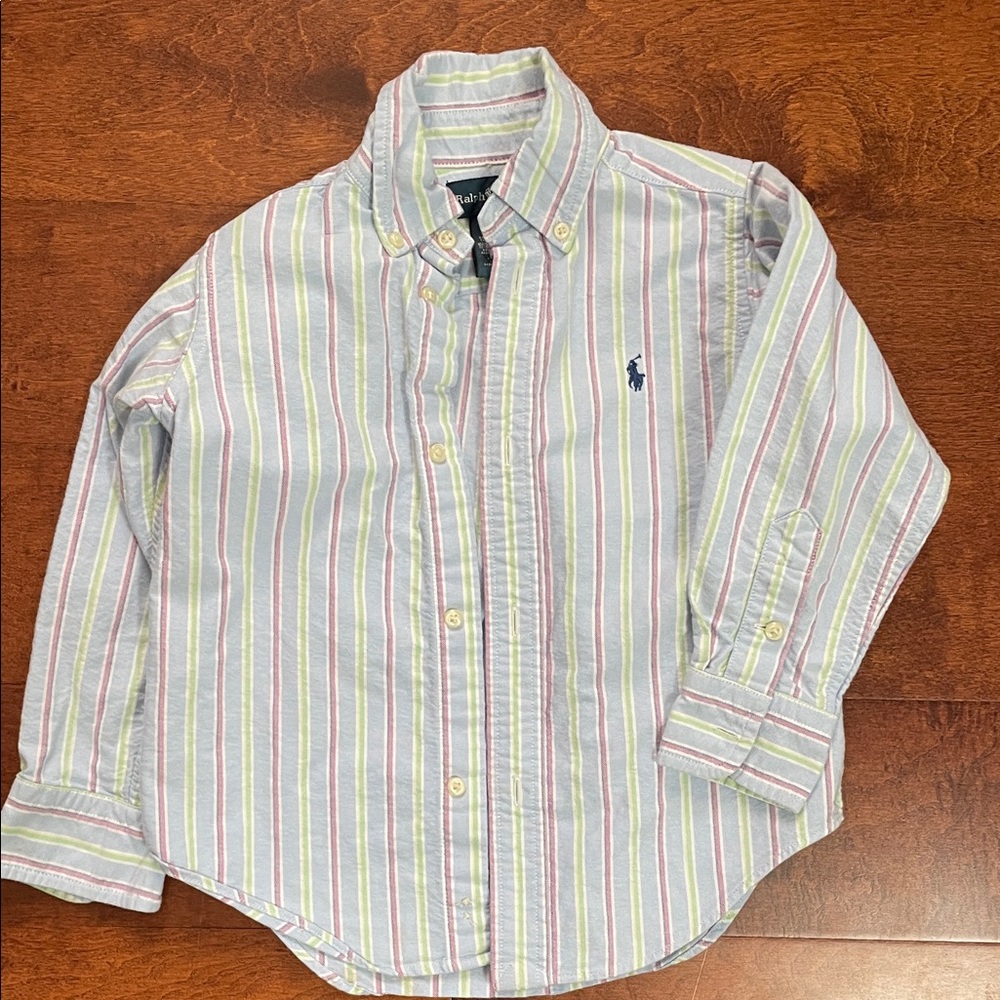Ralph Lauren Kids Pastel Striped Button-Down Shirt